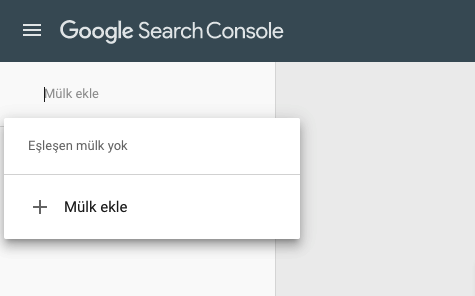 google search console mülk ekleme